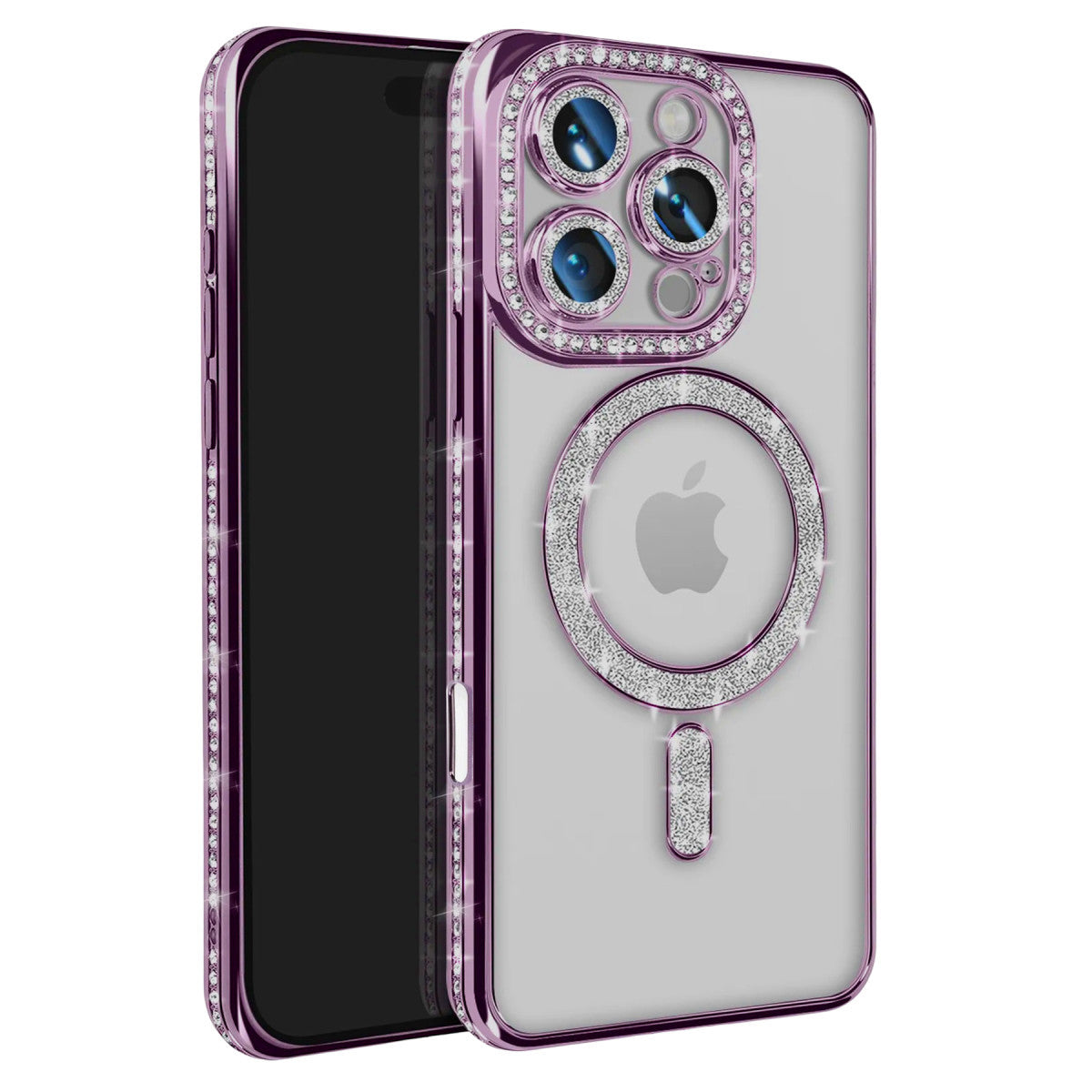 Newface iPhone 16 Pro Max Kılıf Joke Simli Magneticsafe Kılıf