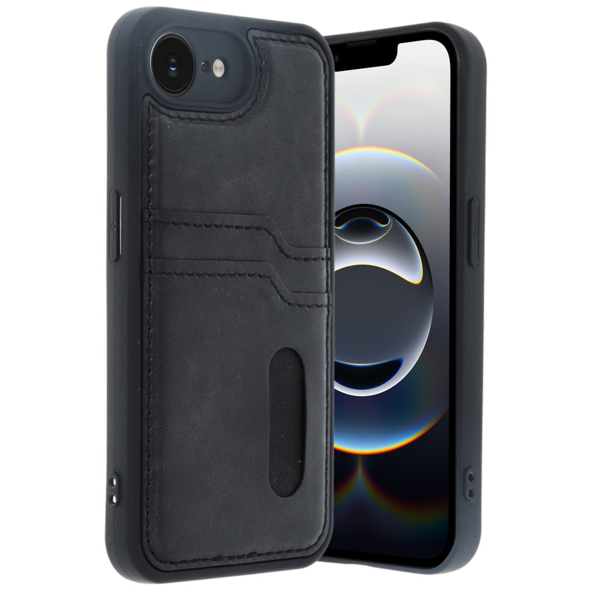 Newface iPhone 16E Kılıf Sara Kartvizitli Deri Kılıf