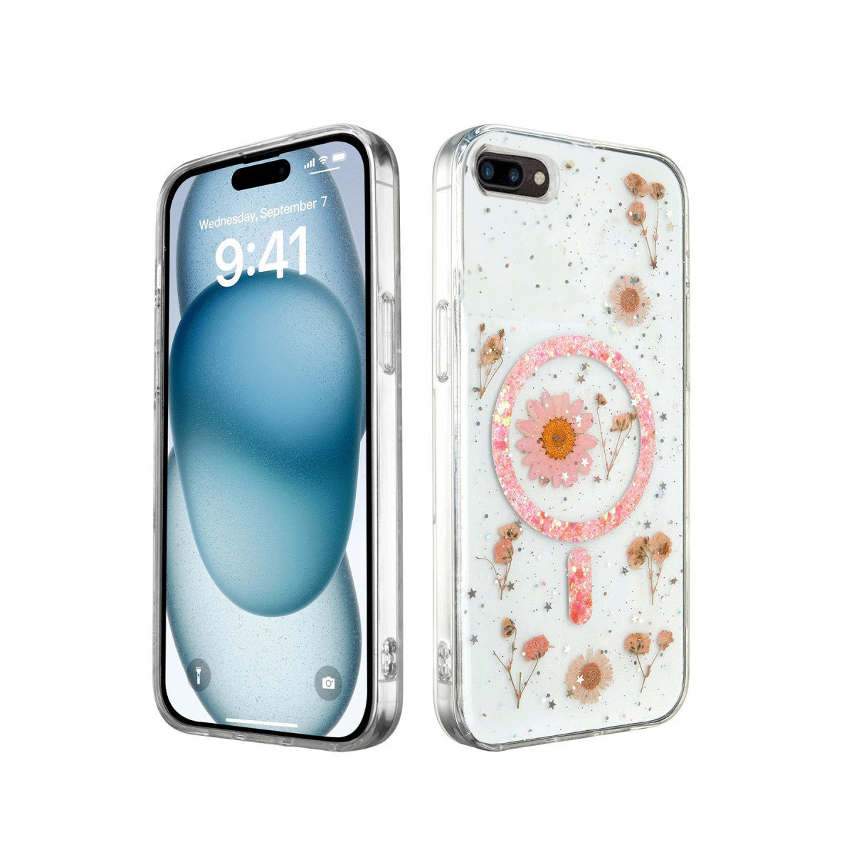 Newface iPhone 7 Plus Kılıf Daisy Simli Magsafe Kapak