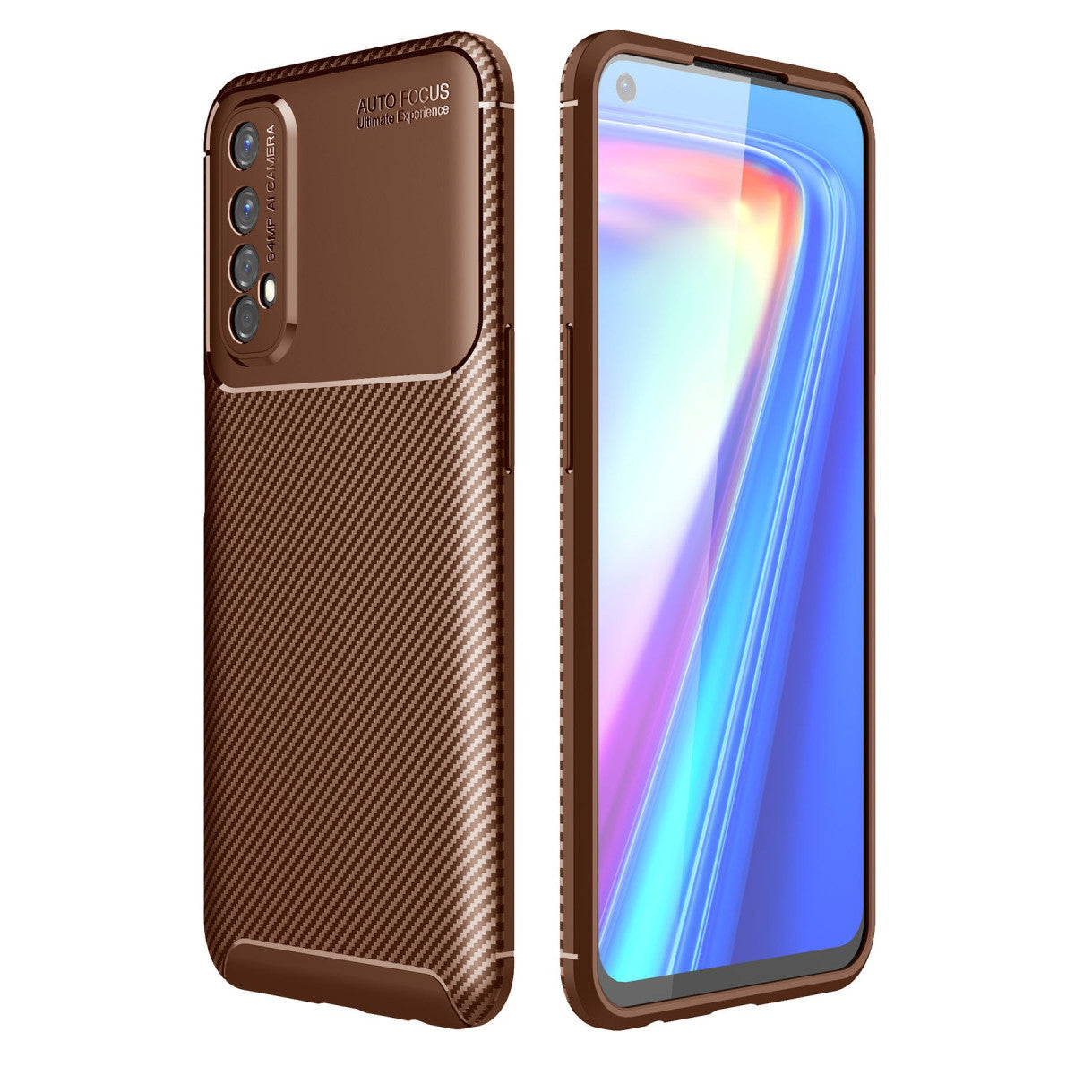 Newface Realme 7 Kılıf Auto Focus Karbon Kapak