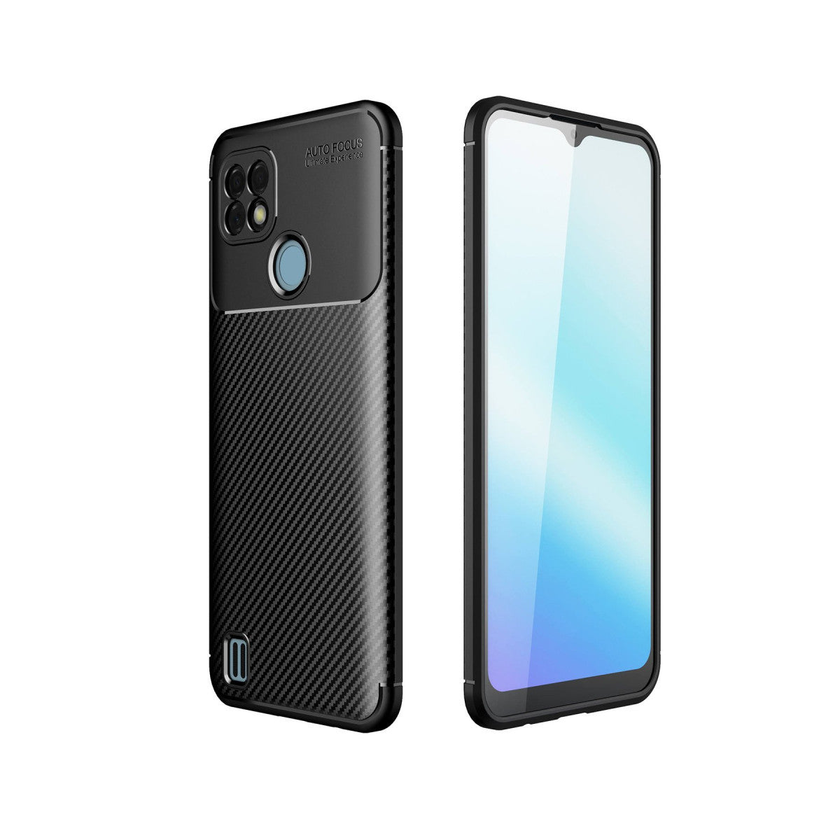 Newface Realme C21 Kılıf Auto Focus Karbon Kapak