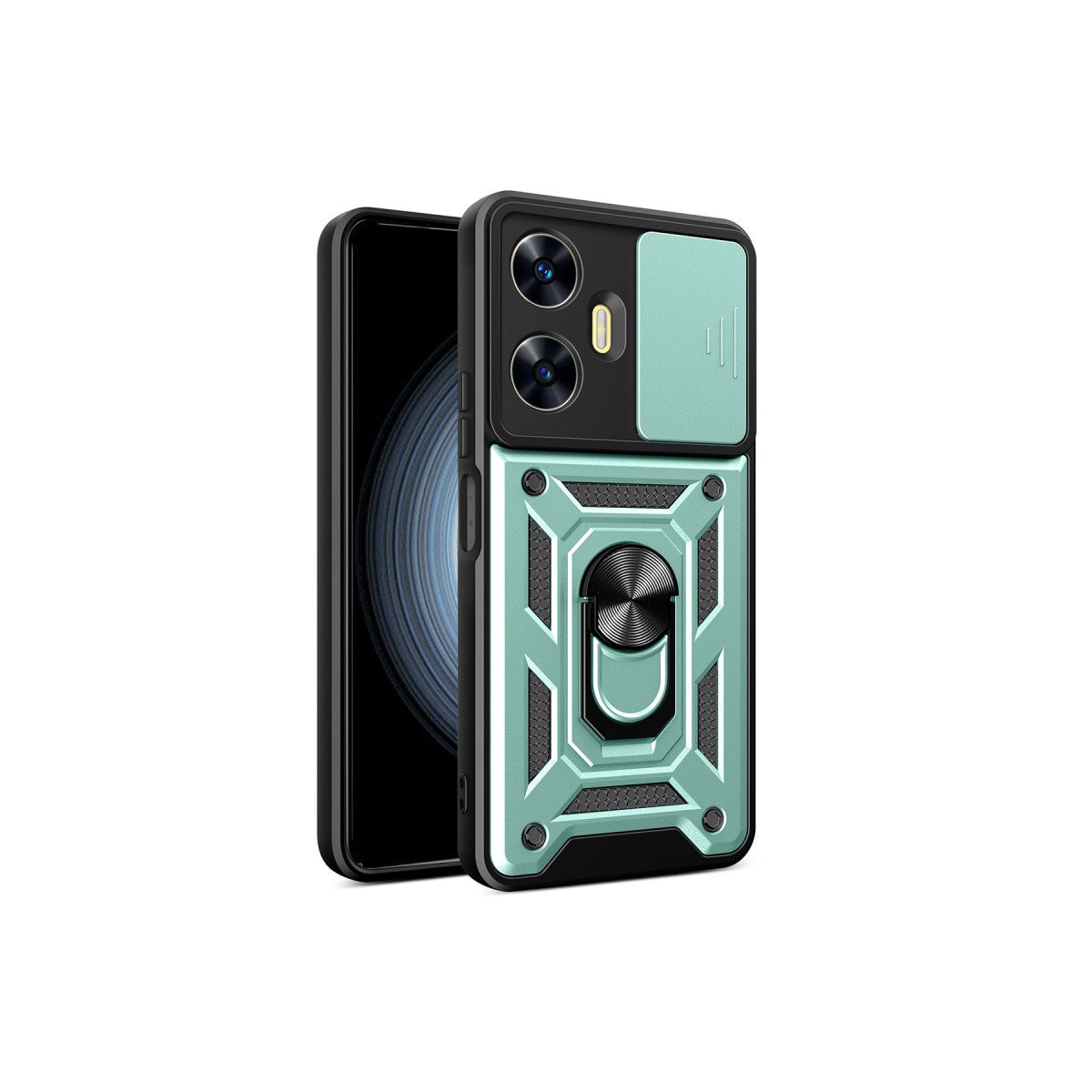 Newface Realme C55 Kılıf Pars Lens Yüzüklü Silikon