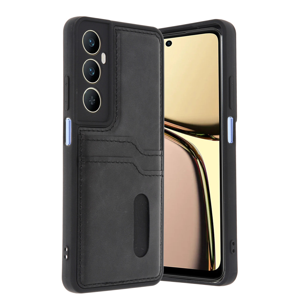 Newface Realme C65 Sara Kartvizitli Deri Kılıf