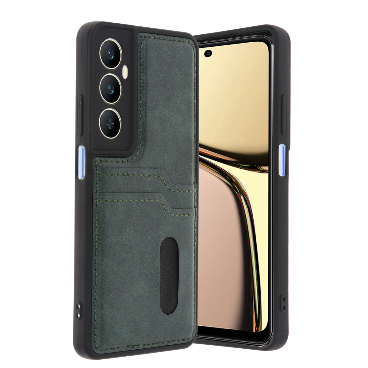 Newface Realme C65 Sara Kartvizitli Deri Kılıf