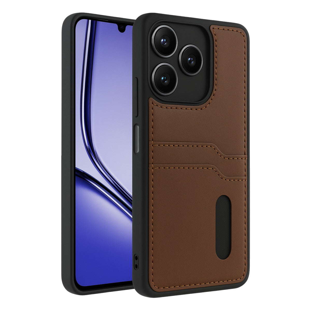 Newface Realme Note 50 4G Kılıf Sara Kartvizitli Deri Kılıf