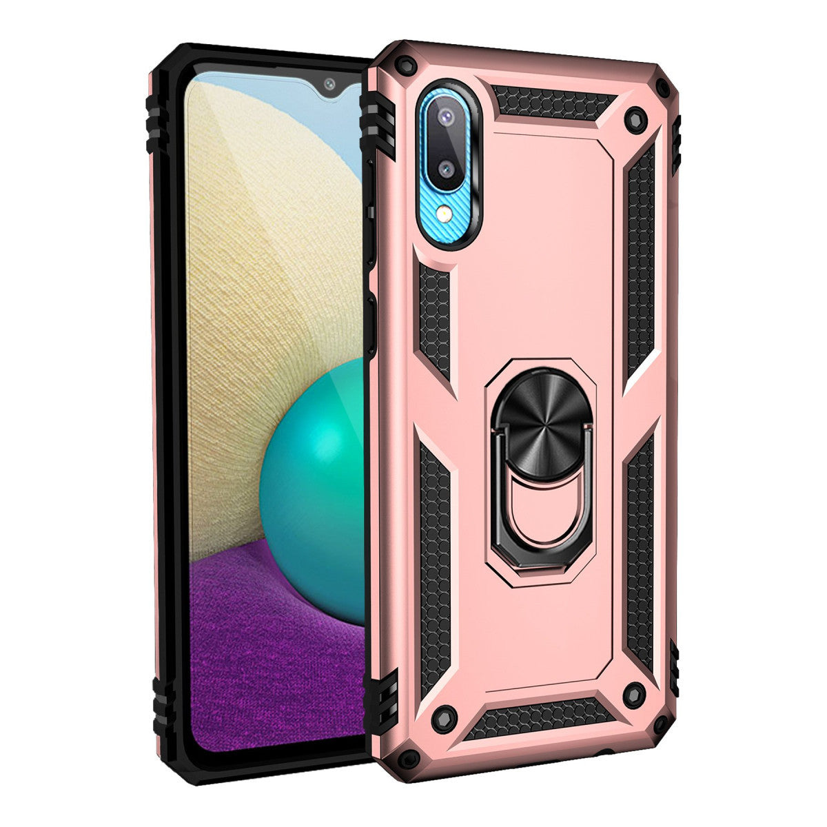 Newface Samsung Galaxy A02 Kılıf Sofya Yüzüklü Silikon Kapak