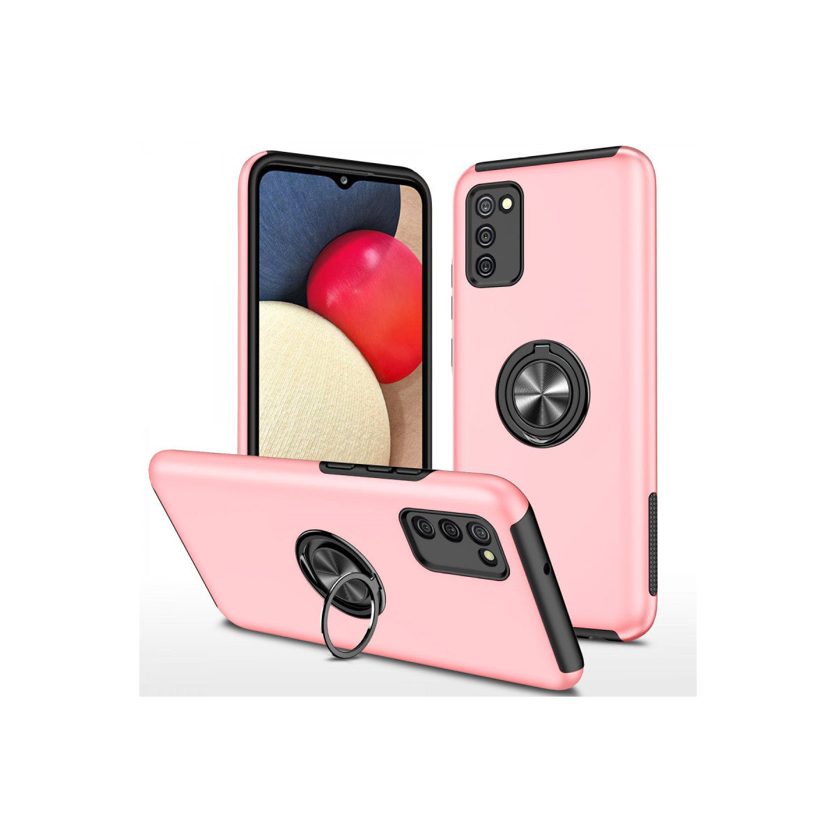 Newface Samsung Galaxy A02S Kılıf Elit Yüzüklü Kapak