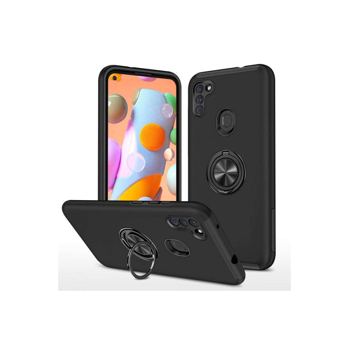 Newface Samsung Galaxy A11 Kılıf Elit Yüzüklü Kapak