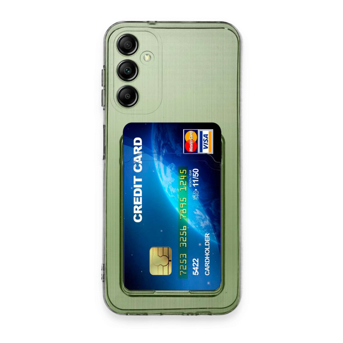 Newface Samsung Galaxy A14 4G Kılıf Kart Şeffaf Silikon