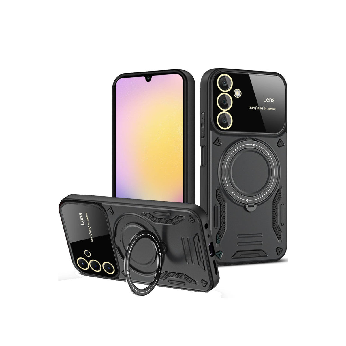 Newface Samsung Galaxy A15 4G Kılıf Joy Lens Standlı Kapak