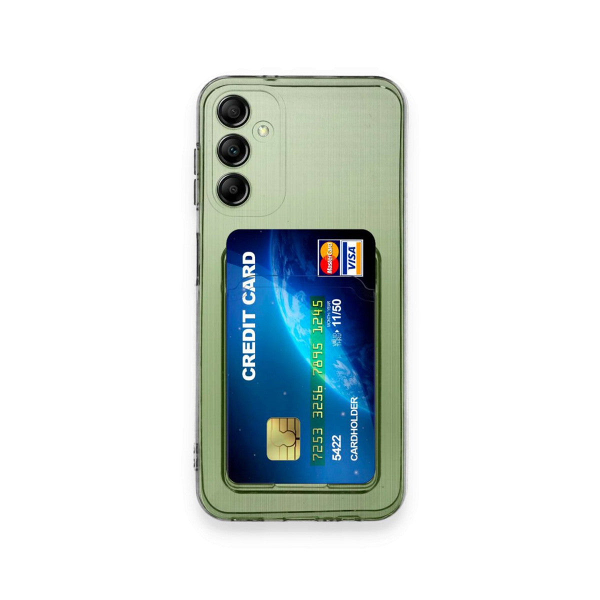 Newface Samsung Galaxy A15 4G Kılıf Kart Şeffaf Silikon