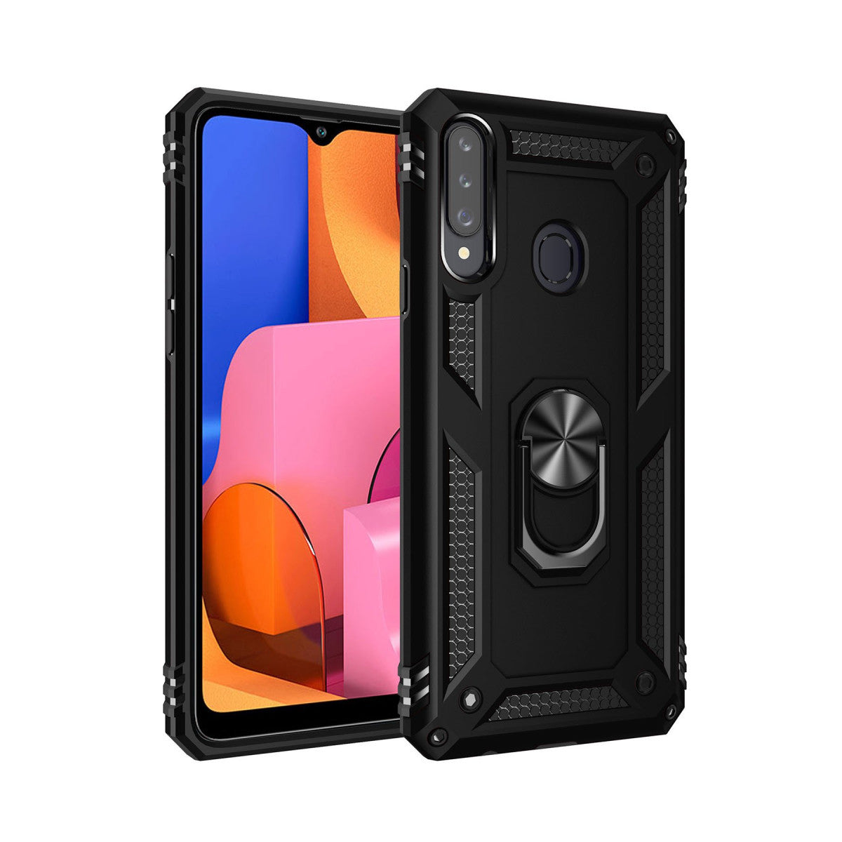 Newface Samsung Galaxy A20S Kılıf Sofya Yüzüklü Silikon Kapak