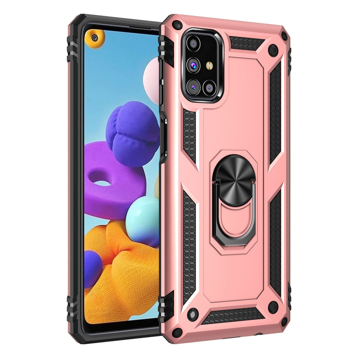 Newface Samsung Galaxy M31S Kılıf Sofya Yüzüklü Silikon Kapak