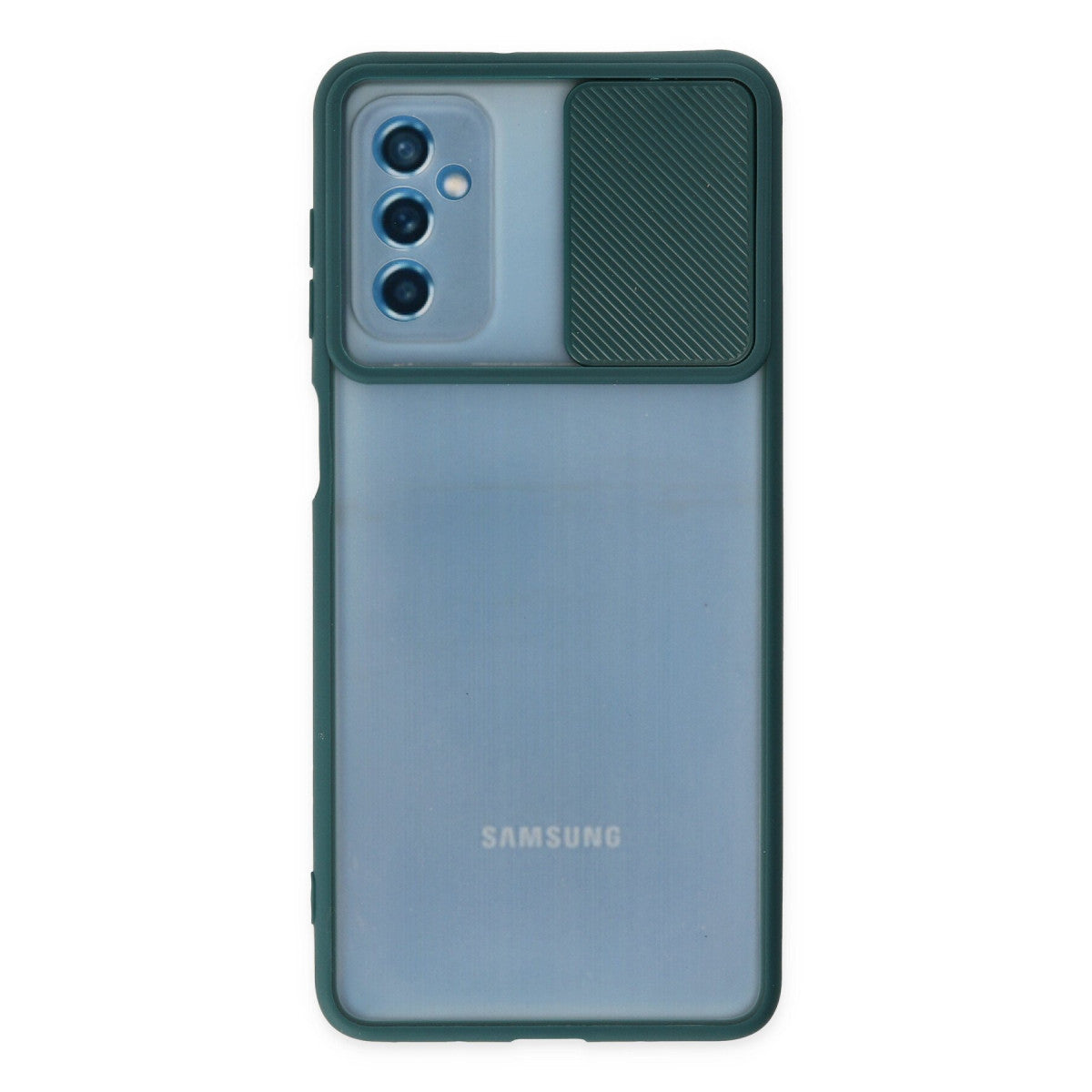 Newface Samsung Galaxy M52 5G Kılıf Palm Buzlu Kamera Sürgülü Silikon