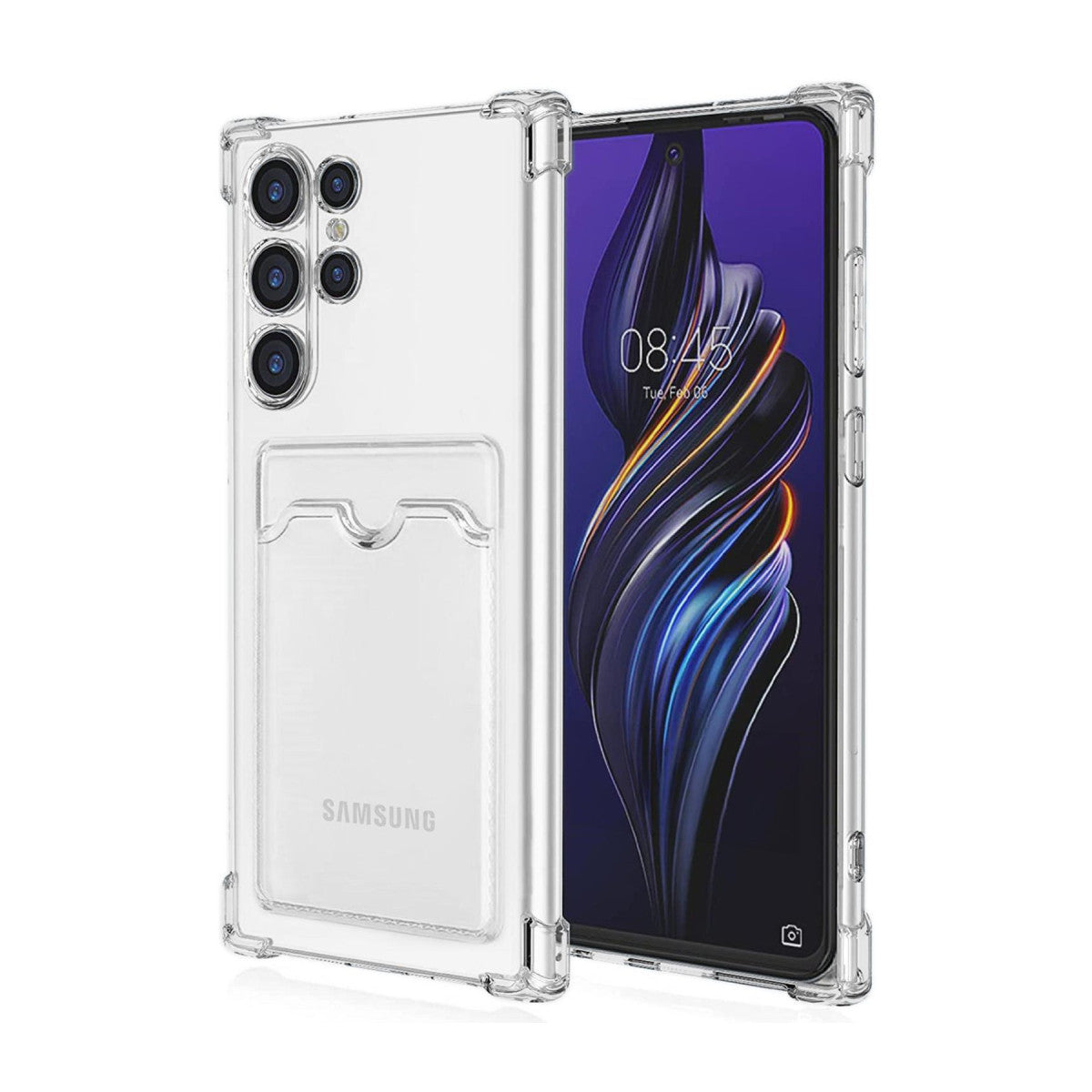 Newface Samsung Galaxy S24 Ultra Kılıf Kart Şeffaf Silikon