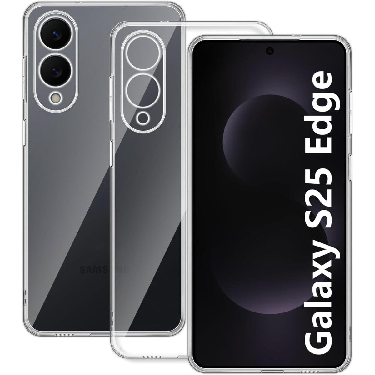 Newface Samsung Galaxy S25 Edge Kılıf Lüx Şeffaf Silikon