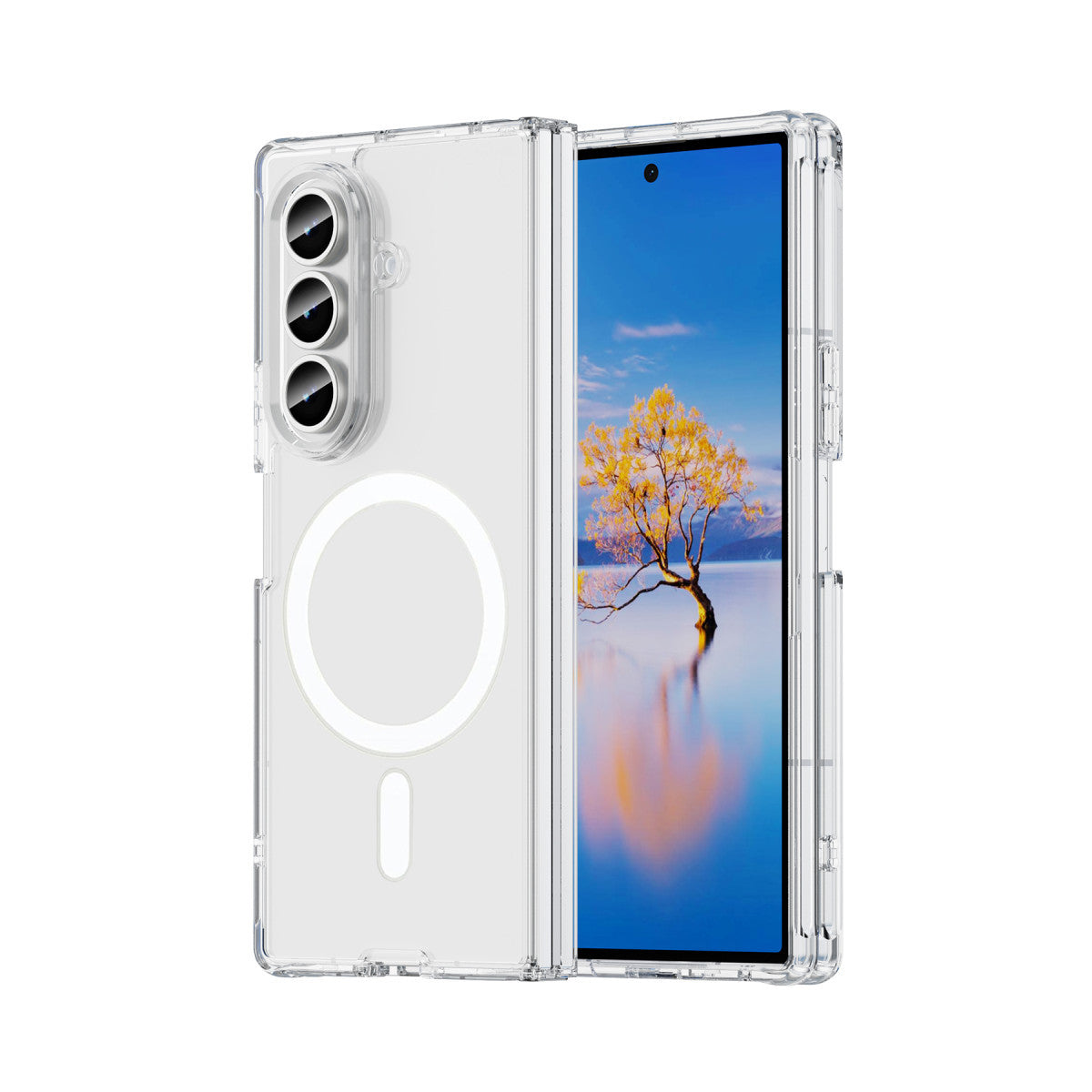 Newface Samsung Galaxy Z Fold 7 Kılıf Magneticsafe Şeffaf Silikon