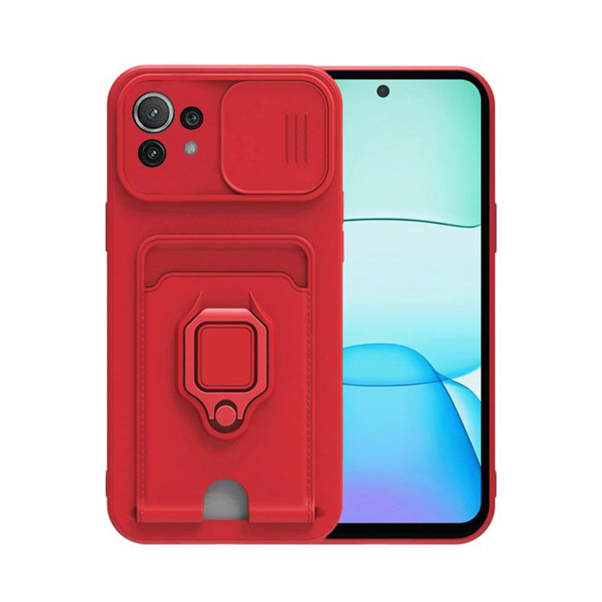 Newface Xiaomi Mİ 11 Lite Kılıf Zuma Kartvizitli Yüzüklü Silikon