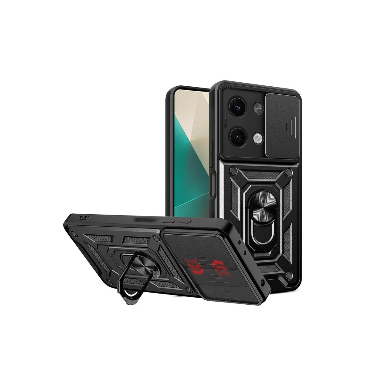 Newface Xiaomi Poco X6 Kılıf Pars Lens Yüzüklü Silikon