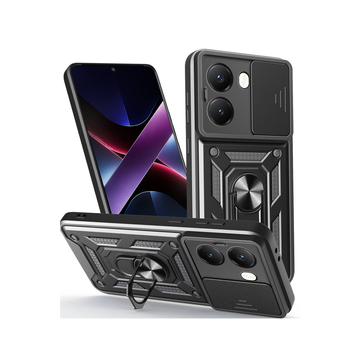 Newface Xiaomi Poco X7 Pro Kılıf Pars Lens Yüzüklü Silikon