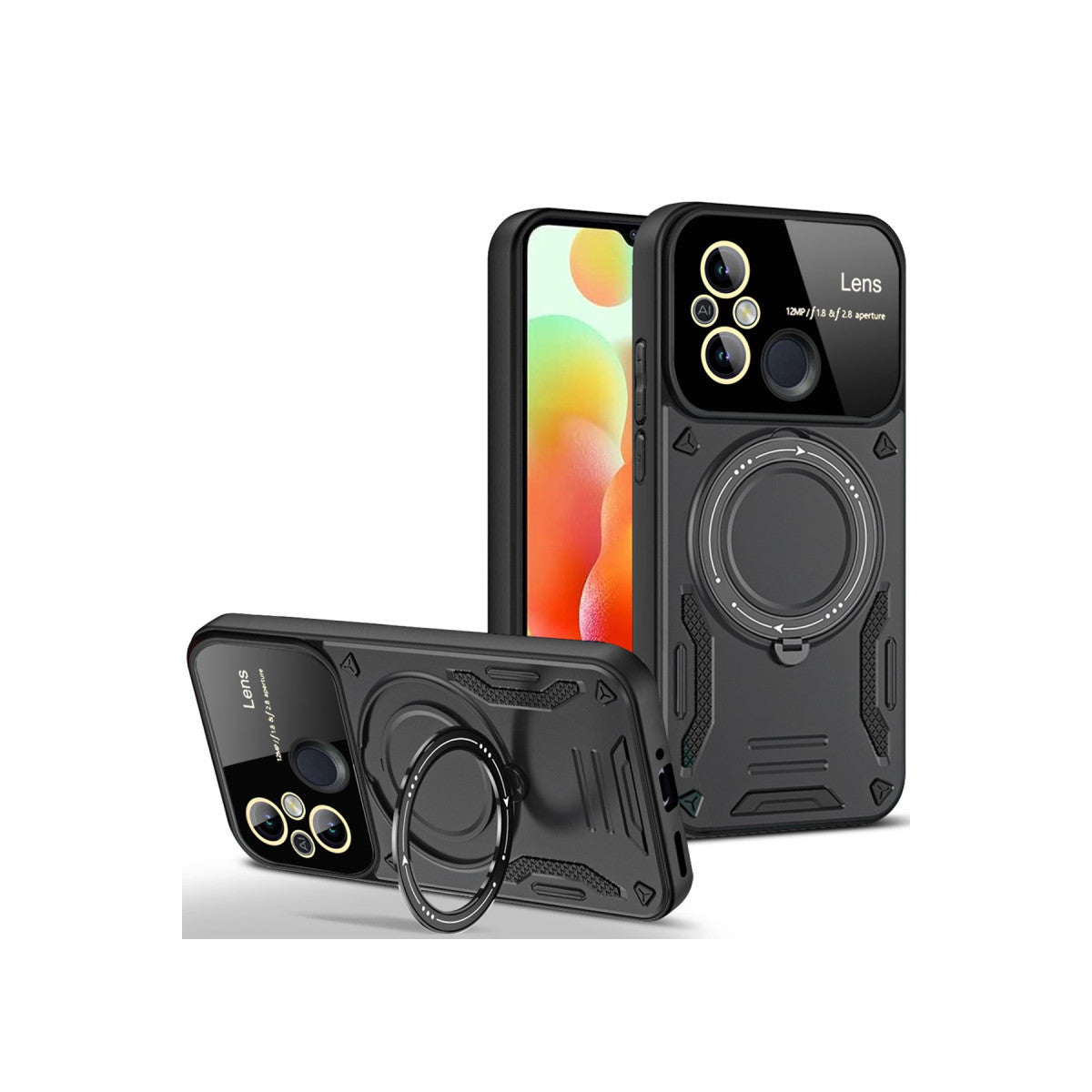 Newface Xiaomi Redmi 12C Kılıf Joy Lens Standlı Kapak