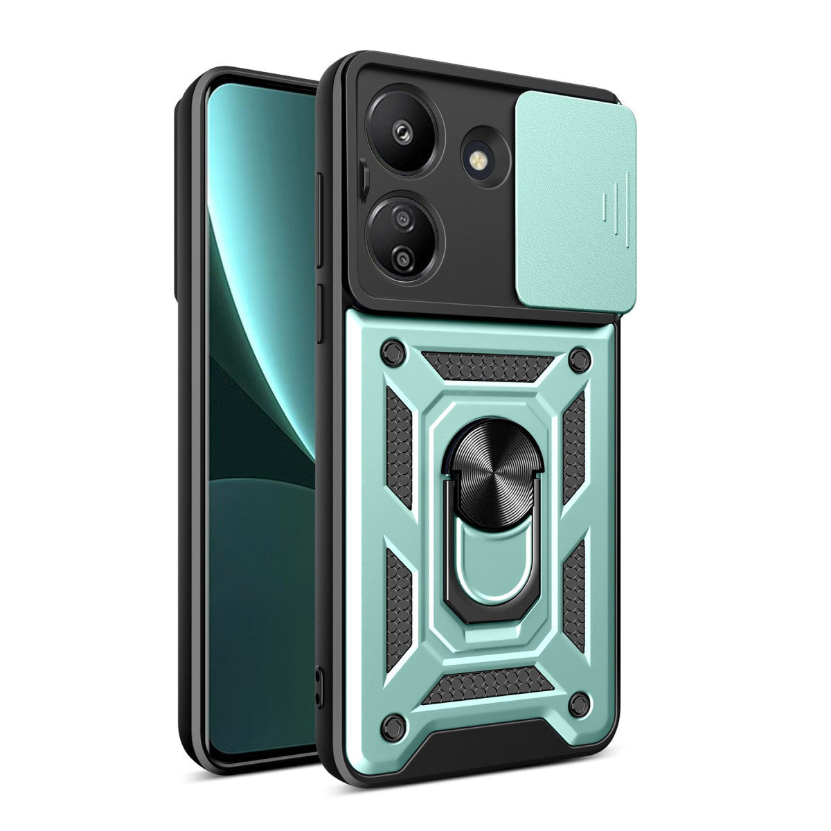 Newface Xiaomi Redmi 13C Kılıf Pars Lens Yüzüklü Silikon