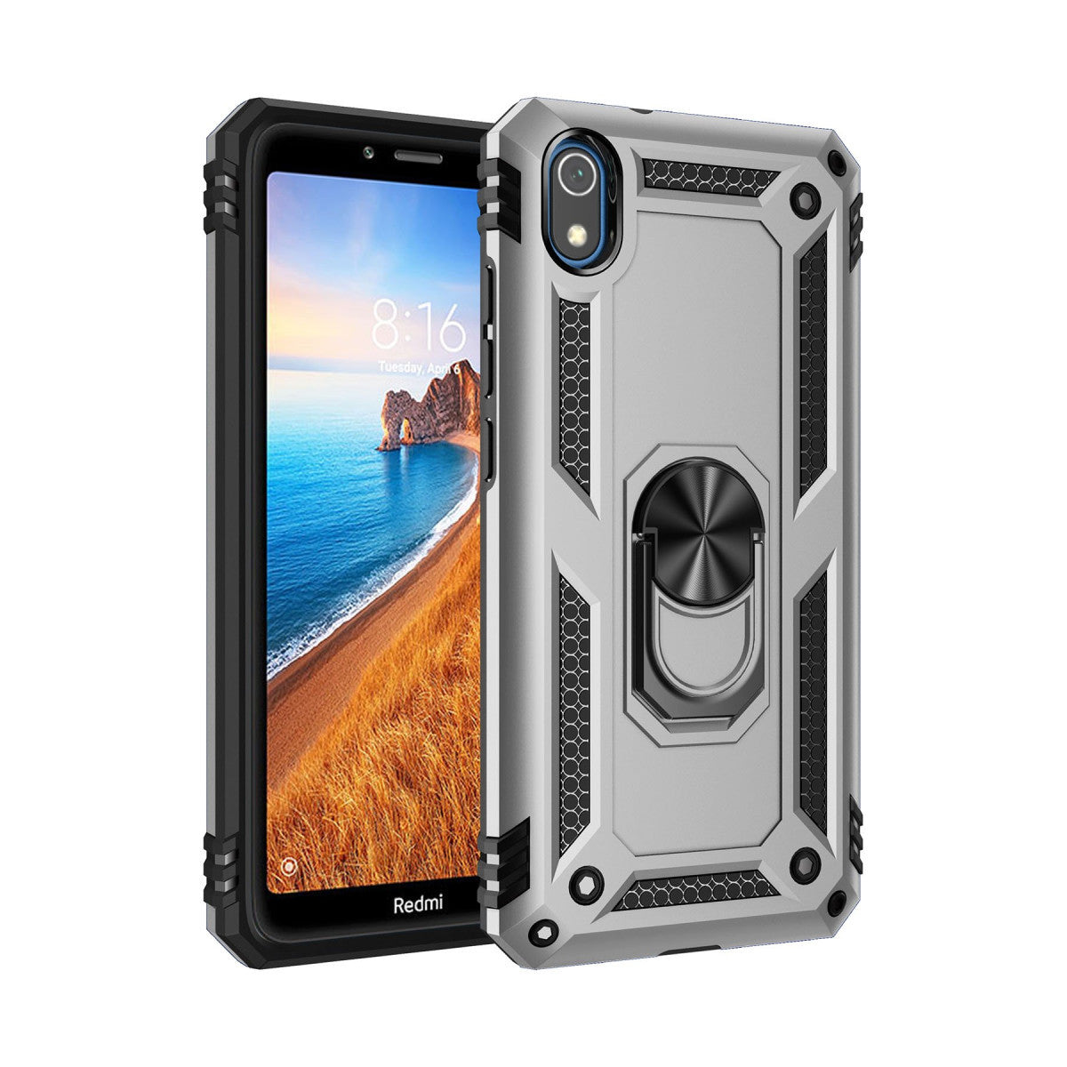 Newface Xiaomi Redmi 7A Kılıf Sofya Yüzüklü Silikon Kapak