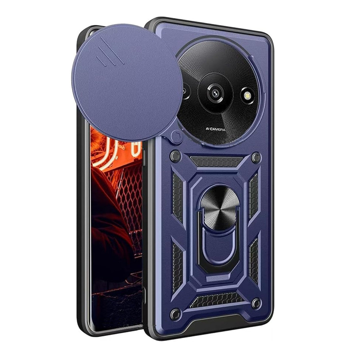 Newface Xiaomi Redmi A3 4G Kılıf Pars Lens Yüzüklü Silikon