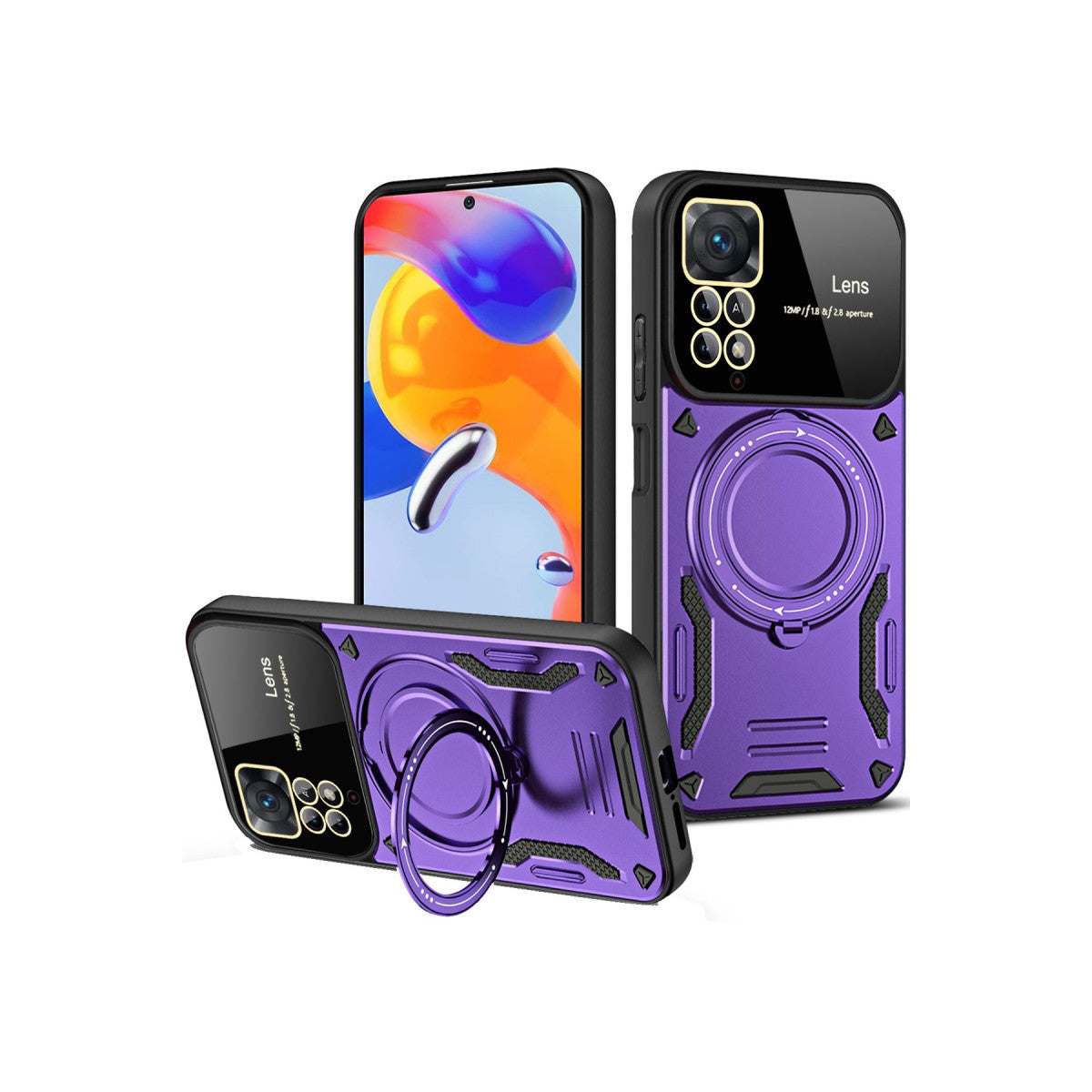 Newface Xiaomi Redmi Note 12 Pro 4G Kılıf Joy Lens Standlı Kapak