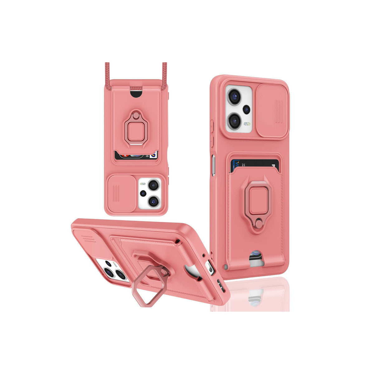 Newface Xiaomi Redmi Note 12 Pro 5G Kılıf Zuma Kartvizitli Yüzüklü Silikon