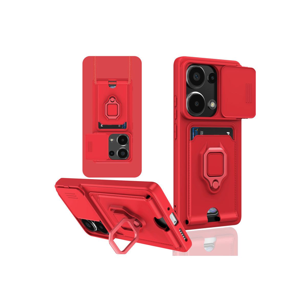 Newface Xiaomi Redmi Note 13 Pro 4G Kılıf Zuma Kartvizitli Yüzüklü Silikon