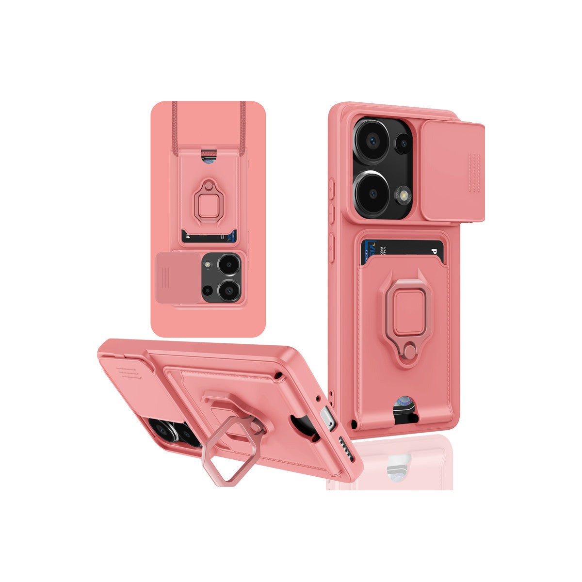 Newface Xiaomi Redmi Note 13 Pro 4G Kılıf Zuma Kartvizitli Yüzüklü Silikon