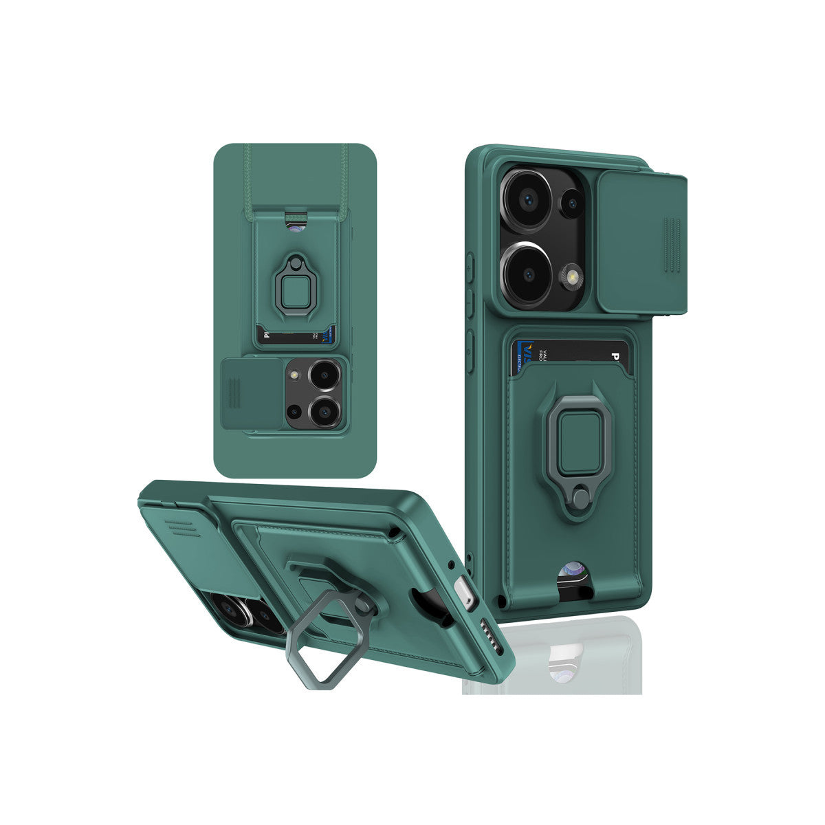 Newface Xiaomi Redmi Note 13 Pro 4G Kılıf Zuma Kartvizitli Yüzüklü Silikon