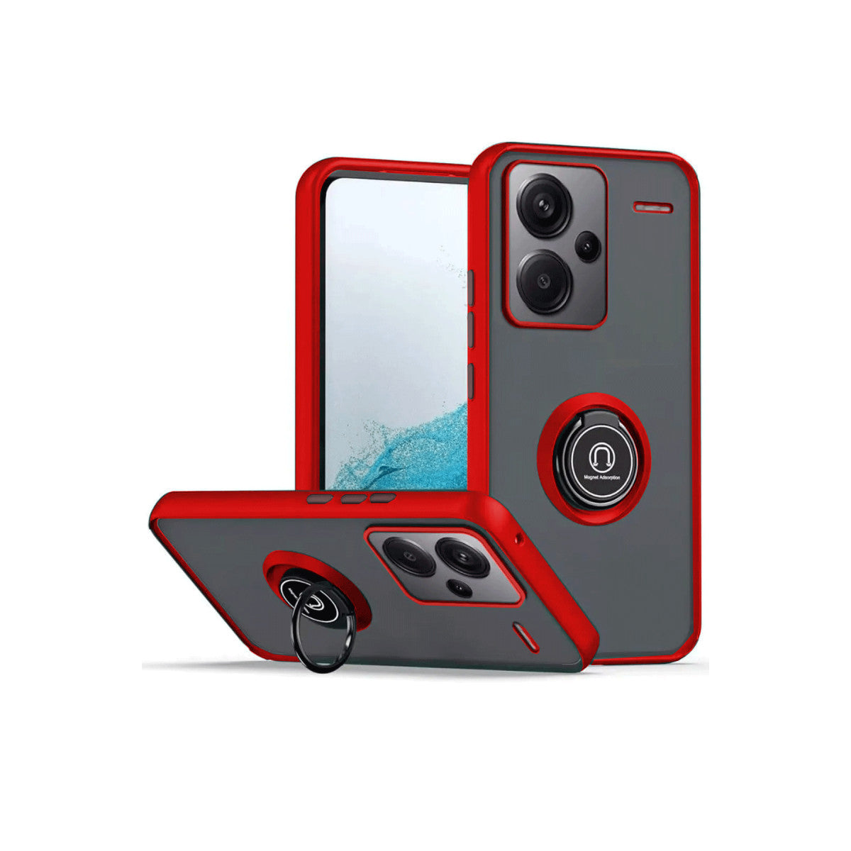 Newface Xiaomi Redmi Note 13 Pro Plus Kılıf Montreal Yüzüklü Silikon Kapak