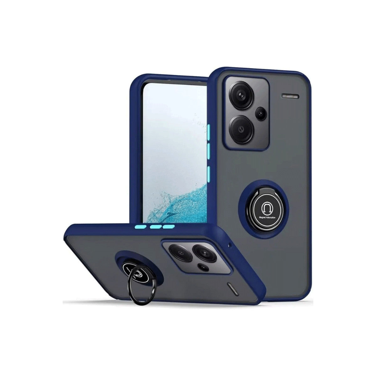 Newface Xiaomi Redmi Note 13 Pro Plus Kılıf Montreal Yüzüklü Silikon Kapak