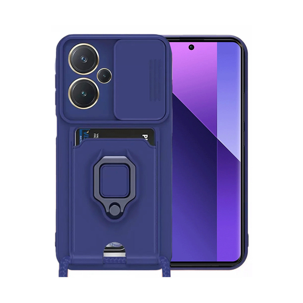 Newface Xiaomi Redmi Note 13 Pro Plus Kılıf Zuma Kartvizitli Yüzüklü Silikon