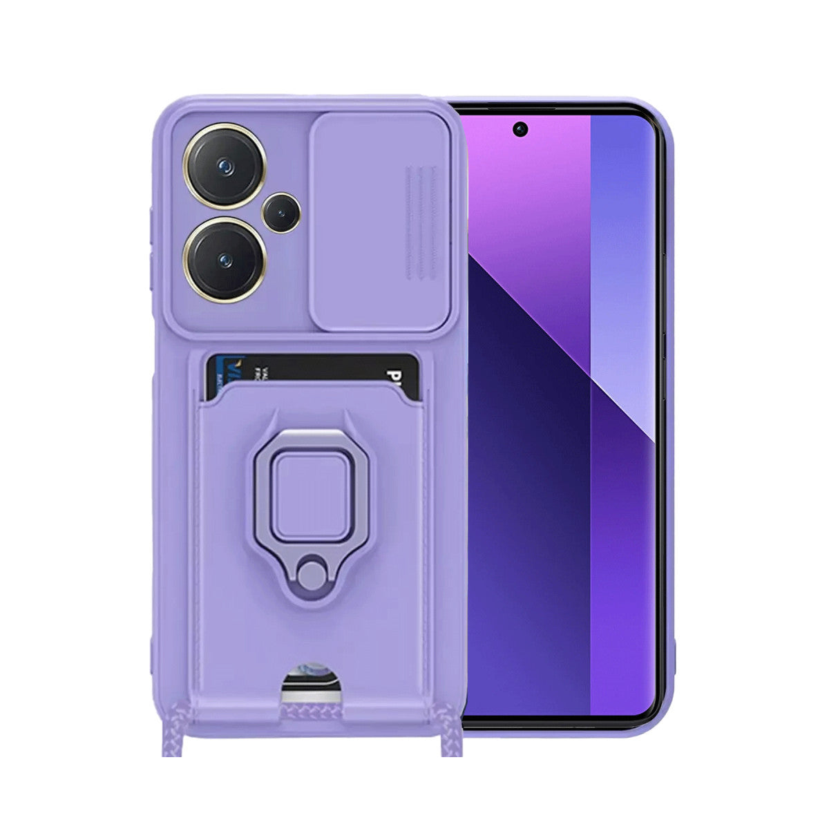 Newface Xiaomi Redmi Note 13 Pro Plus Kılıf Zuma Kartvizitli Yüzüklü Silikon