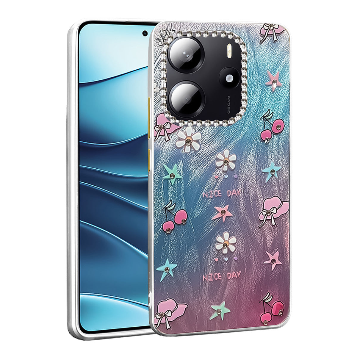 Newface Xiaomi Redmi Note 14 4G Kılıf Blade Aynalı Desenli Kapak