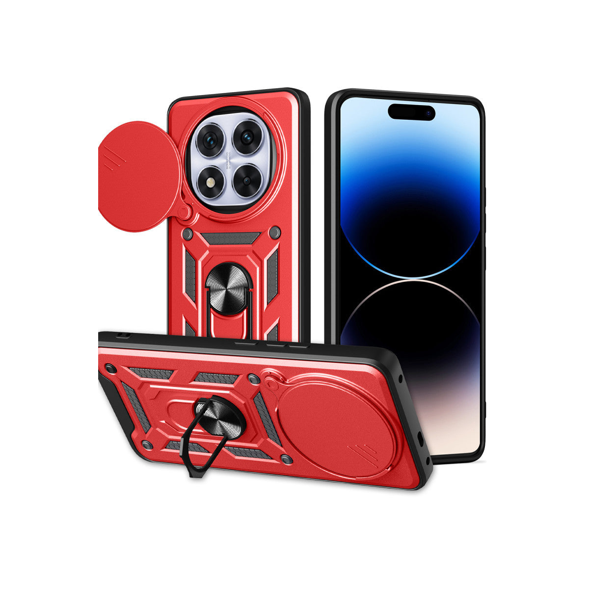 Newface Xiaomi Redmi Note 14 Pro Plus Kılıf Pars Lens Yüzüklü Silikon