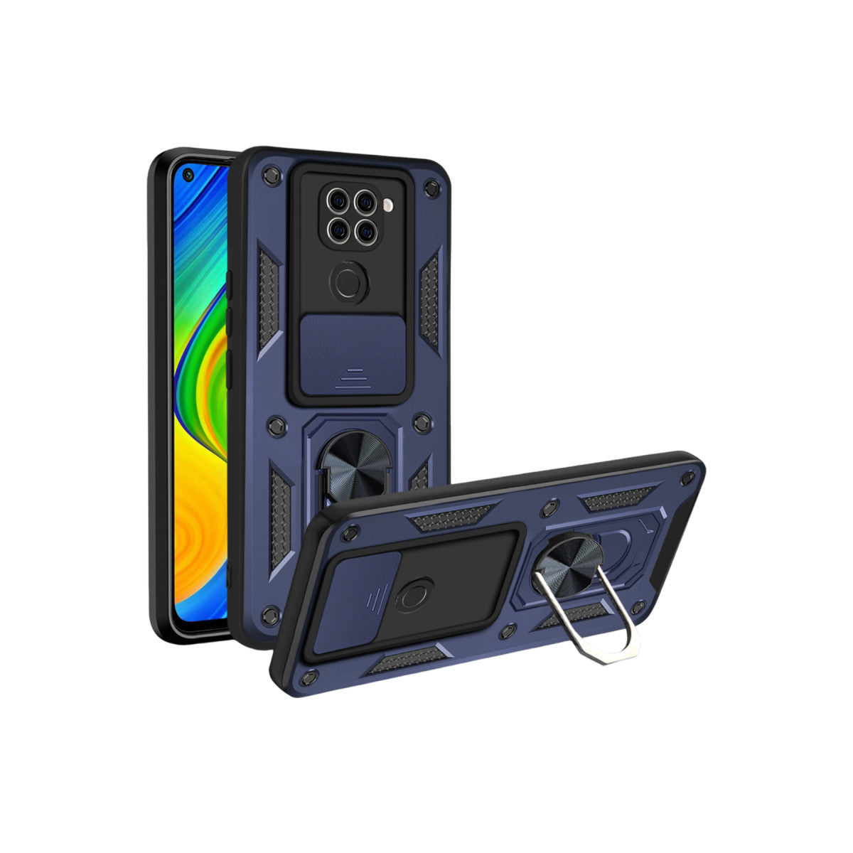 Newface Xiaomi Redmi Note 9 4G Kılıf Pars Lens Yüzüklü Silikon