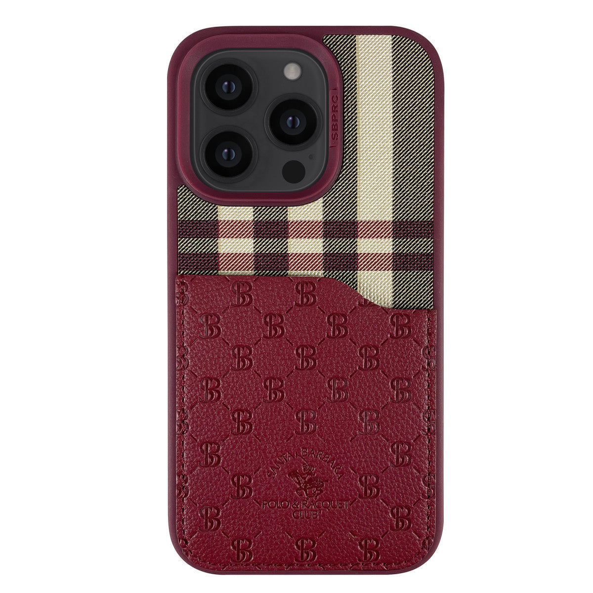 Santa Barbara Polo Racquet Club iPhone 13 Pro Max Plaid Kartvizitli Kapak