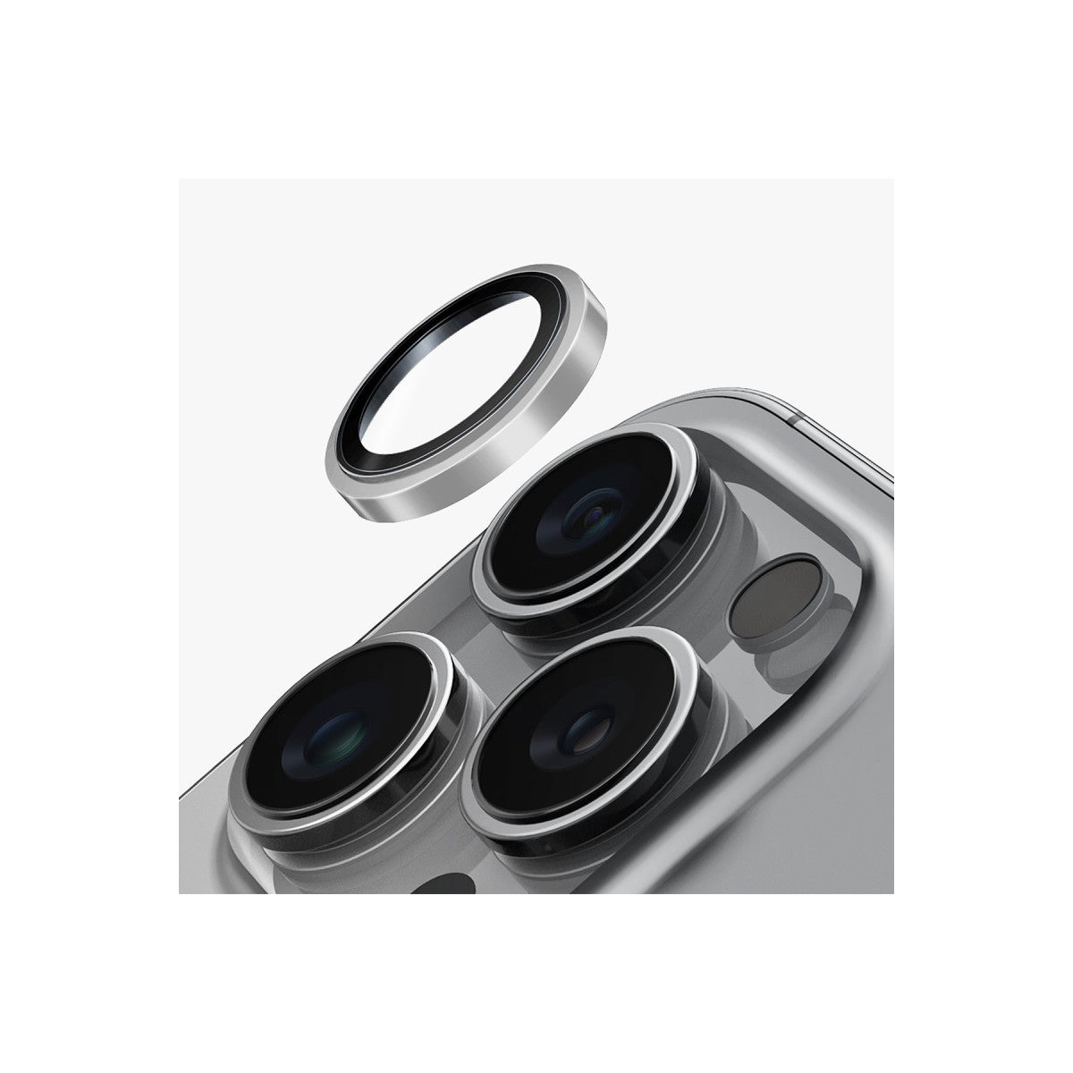 Uniq iPhone 16 Pro Max Optix Çelik Çerçeveli Sapphire Kamera Lens Koruyucu