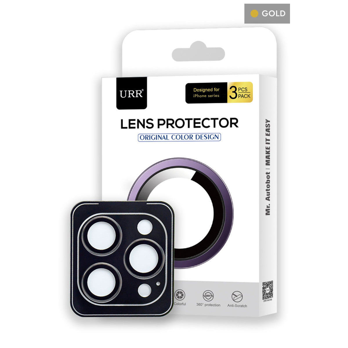 URR iPhone 14 Pro Max Titanium Alloy AR Kamera Lens Koruyucu
