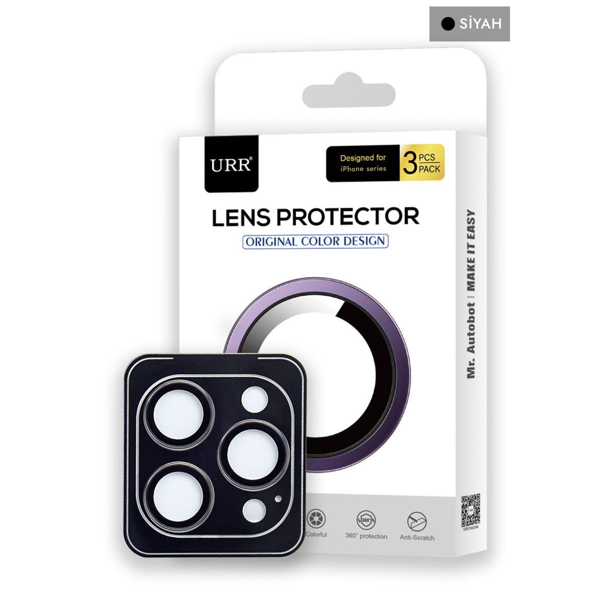 URR iPhone 14 Pro Max Titanium Alloy AR Kamera Lens Koruyucu