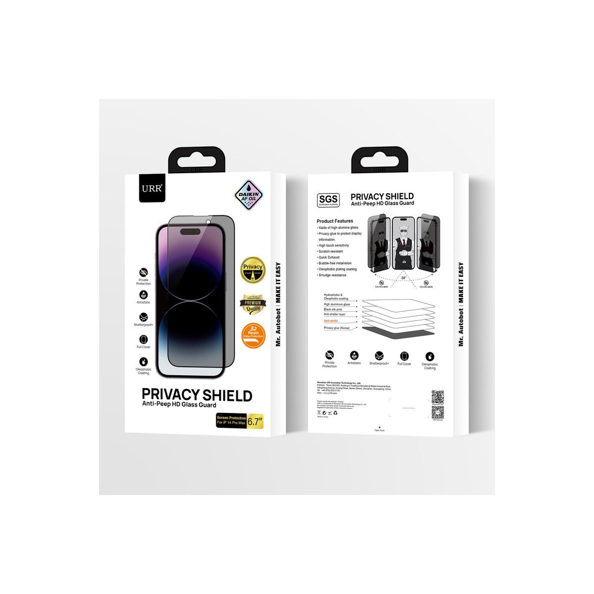 URR iPhone 15 Pro Max 3D Privacy Resin Edge Cam Ekran Koruyucu