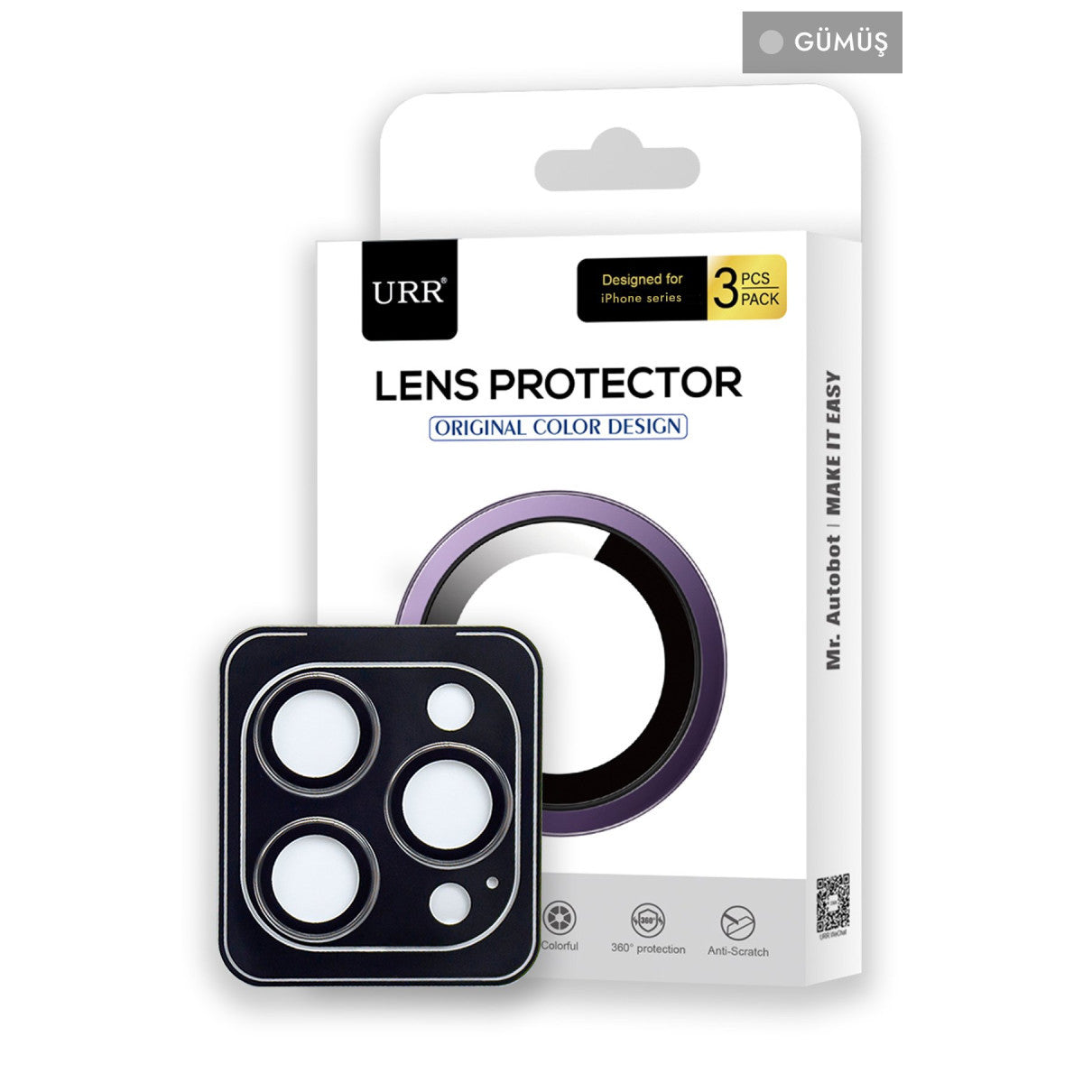 URR iPhone 15 Pro Max Titanium Alloy AR Kamera Lens Koruyucu