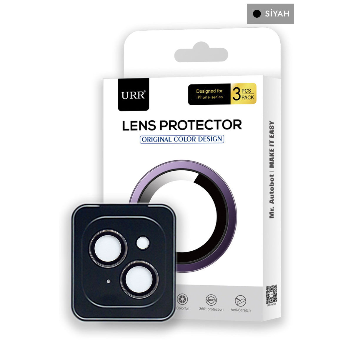 URR iPhone 15 Titanium Alloy AR Kamera Lens Koruyucu