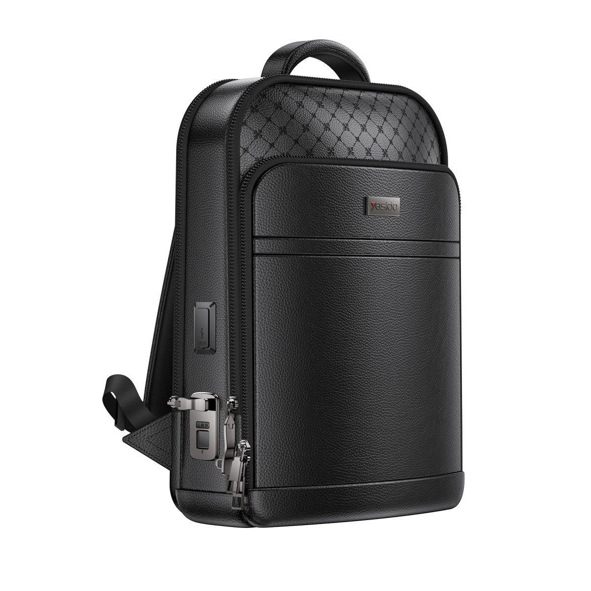 Yesido WB59 Deri Parmak İzi Kilit Güvenlik Özellikli Akıllı Sırt Çantası
