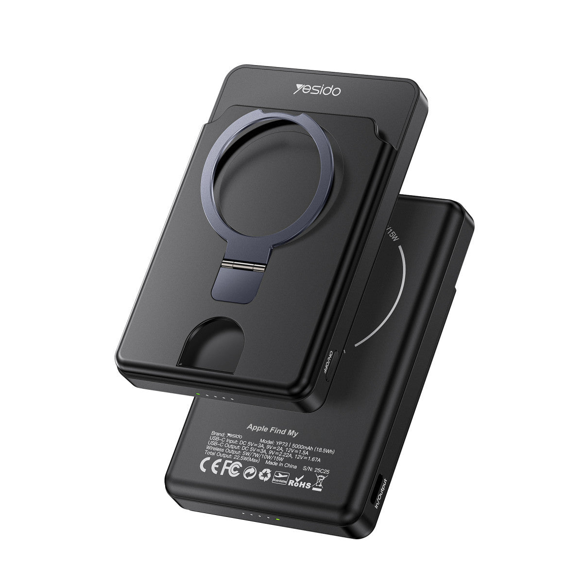 Yesido YP73 Apple Beni Bul Özellikli 5.000 mAh Kablosuz Magsafe Powerbank