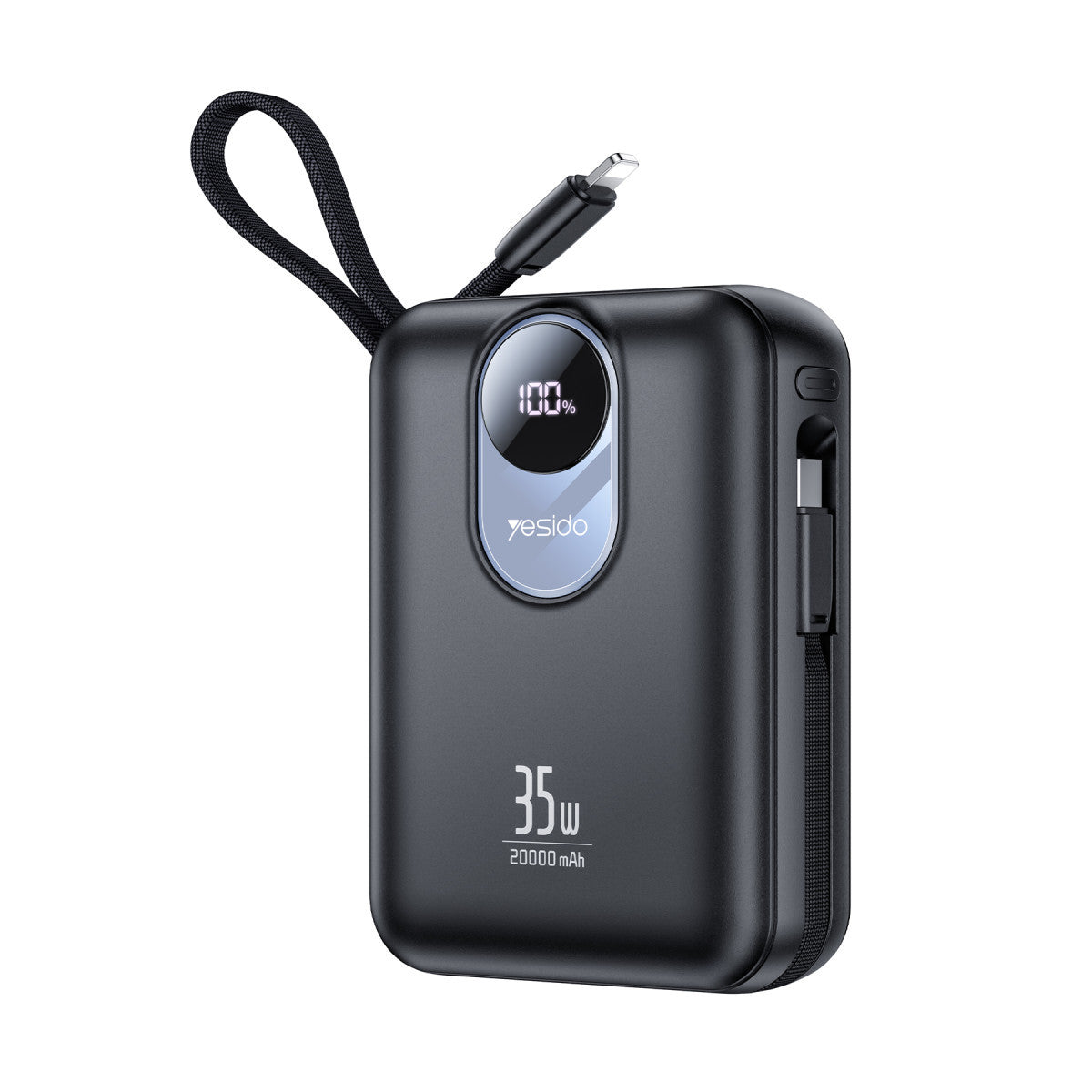 Yesido YP94 Dijital Göstergeli 20.000 mAh 35W Hızlı Şarj Destekli Çift Kablolu Powerbank